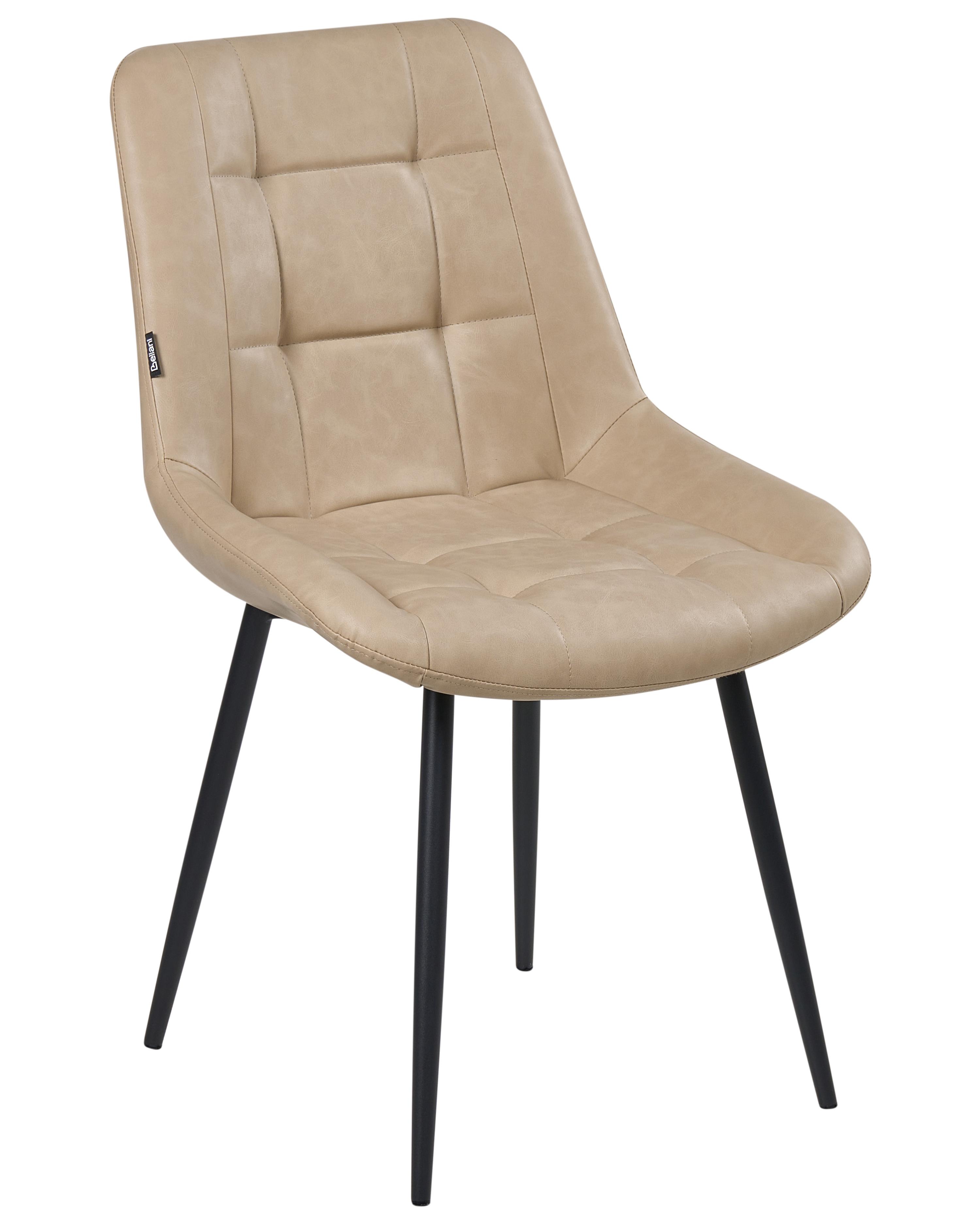 Set van 2 eetkamerstoelen MELROSE Kunstleer Beige