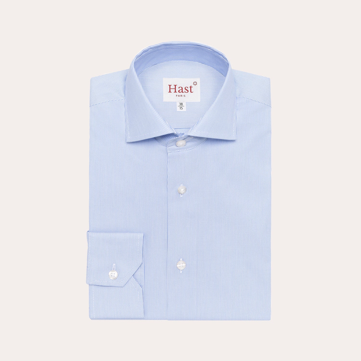 Double-twisted oxford shirt with fine blue stripes