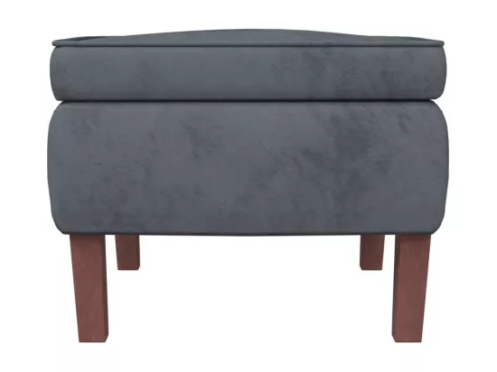Chaise à bascule avec pieds en bois et tabouret Gris foncé