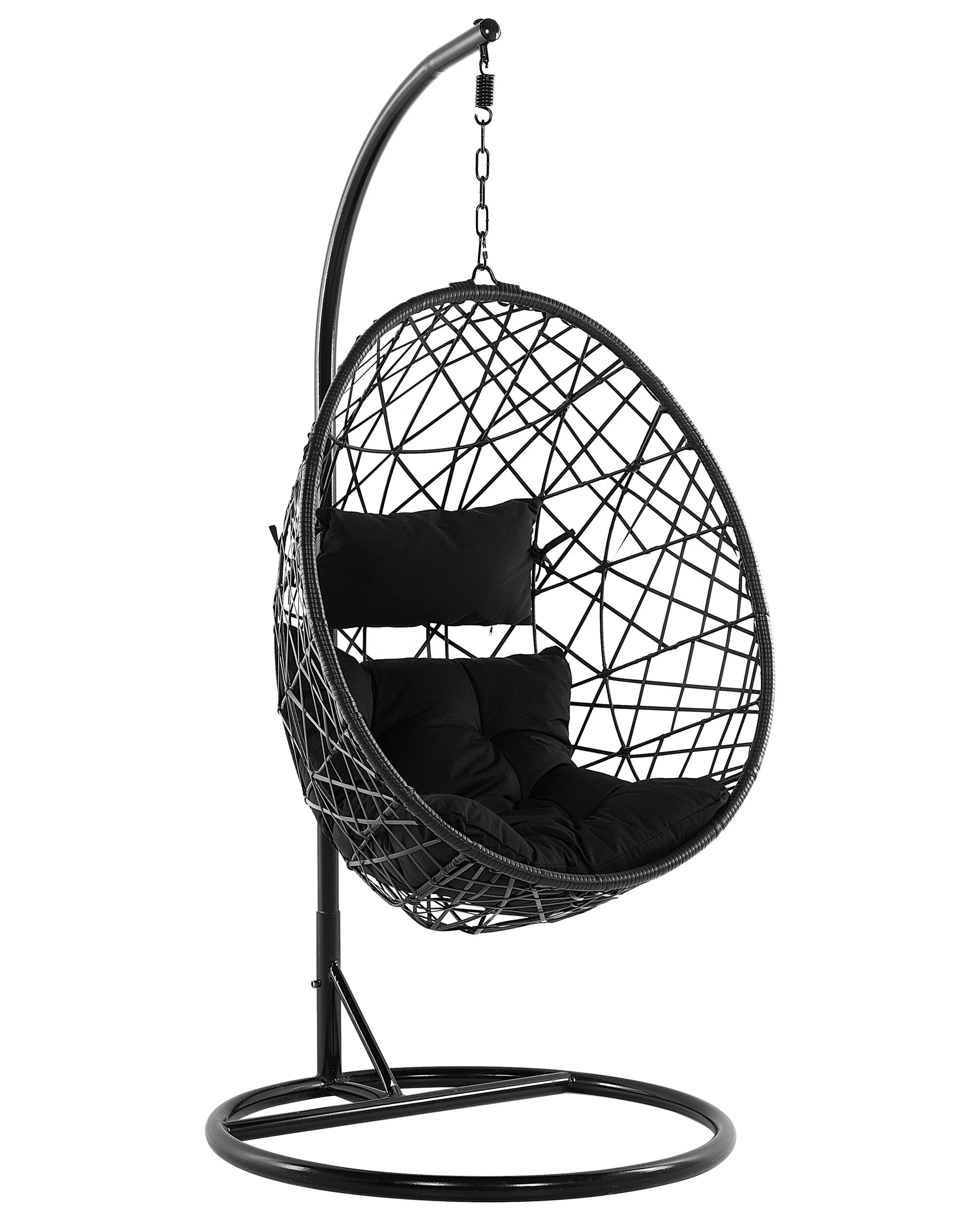 Hangstoel met standaard ALATRI PE rotan Zwart