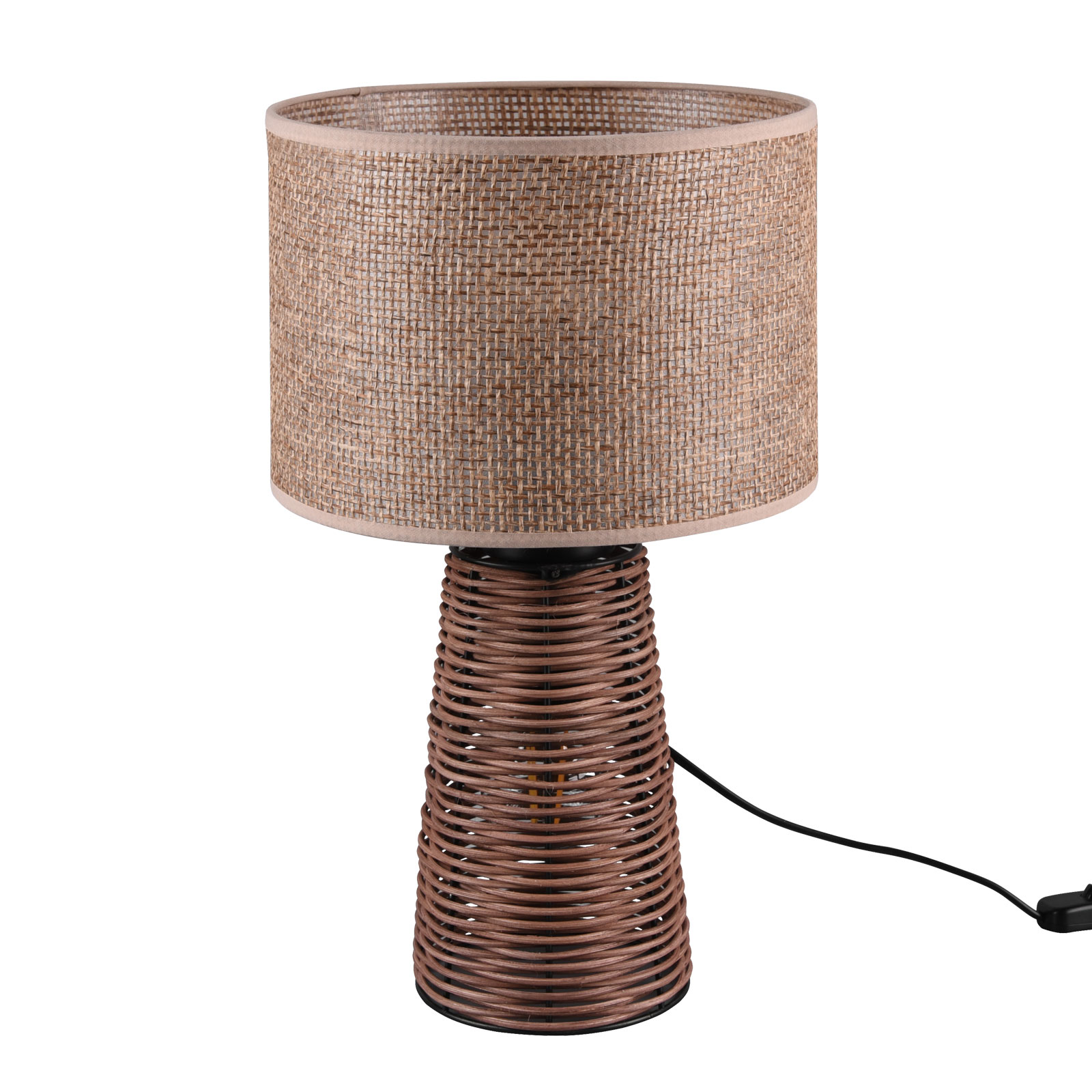 Tischleuchte - braun - Rattan - 2-flammig