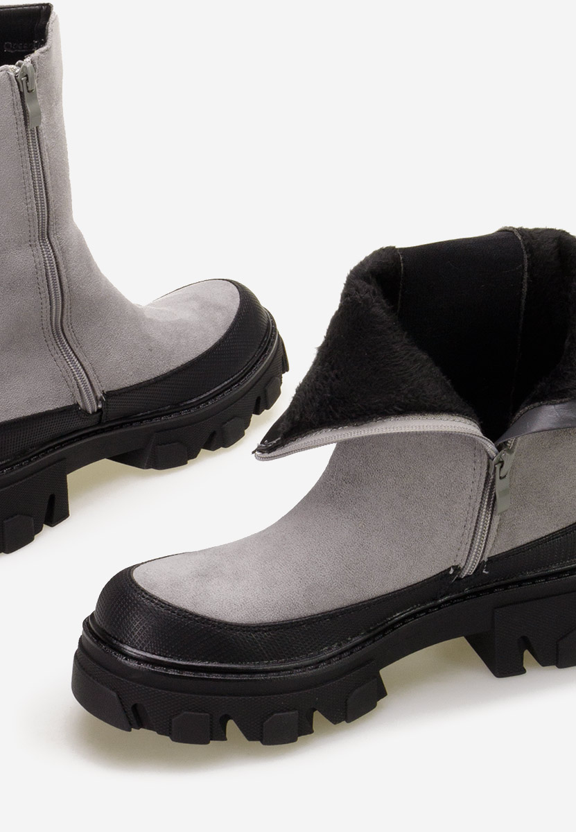 Bottines hautes femme grise Kovana