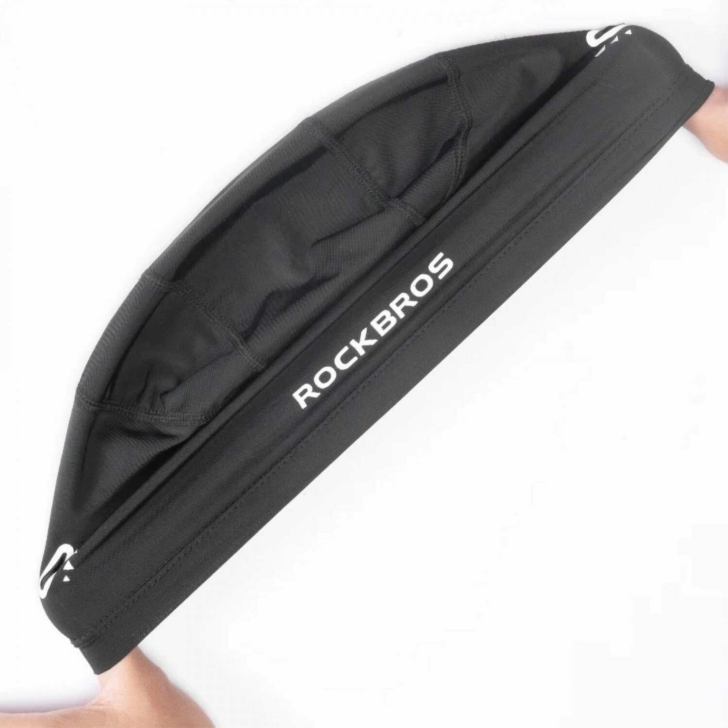 Fahrradkappe Aussparungen Brillen in Schwarz reflektierende