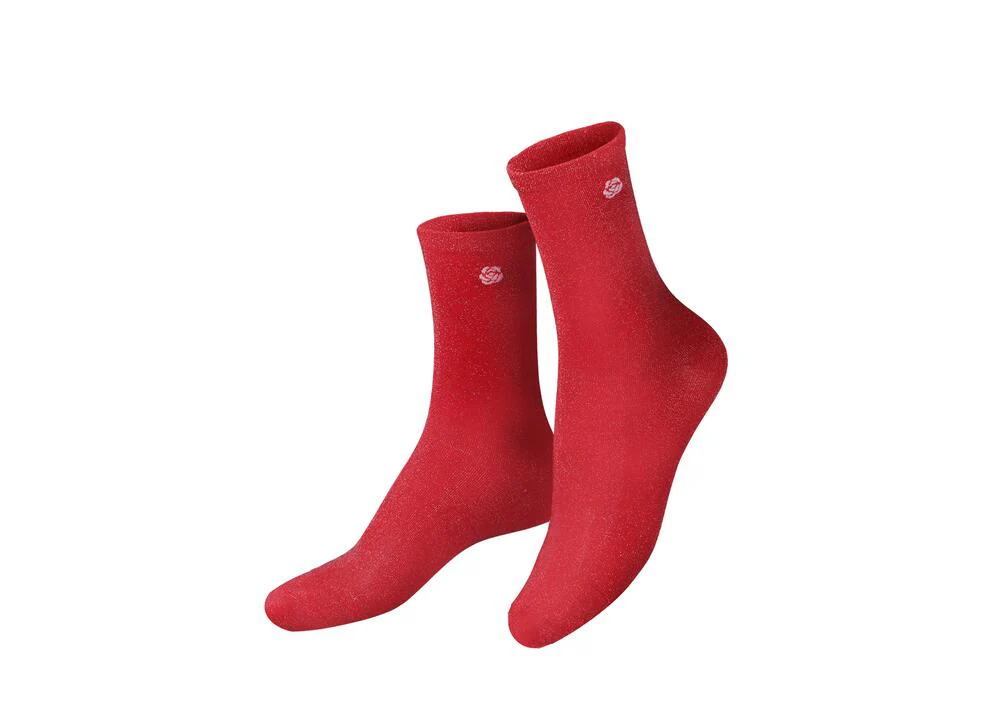 Eat My Socks  Pretty Rose strømper - rød