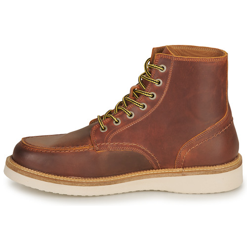 Selected - SLHTEO NEW LEATHER MOC-TOE BOOT - Cognac