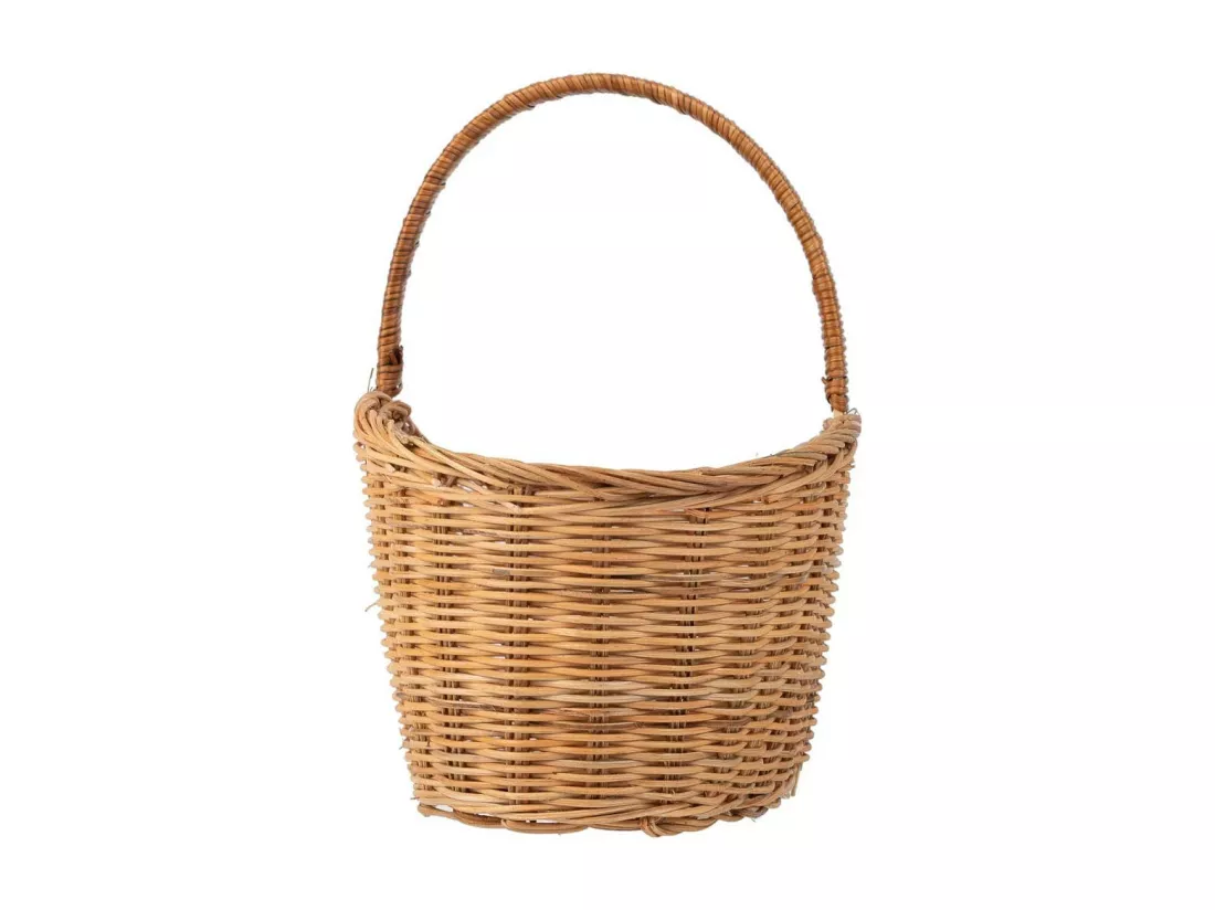Panier ovale en osier marron 32x21x16-30h