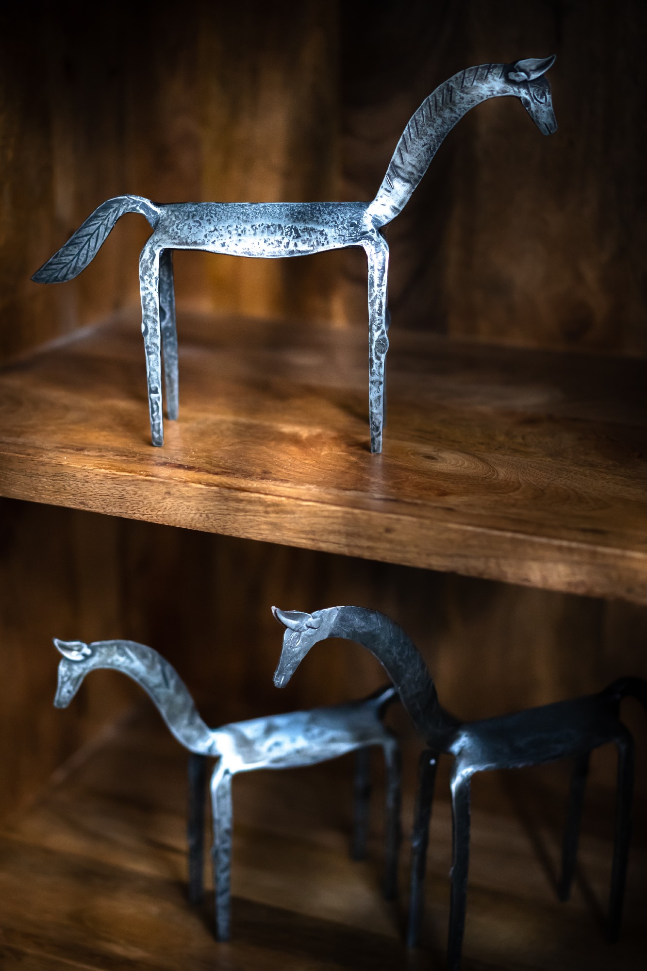 Pferdeskulptur aus Eisen M, B 26,5 cm, H 20,5 cm, T 5 cm von fischer's lagerhaus