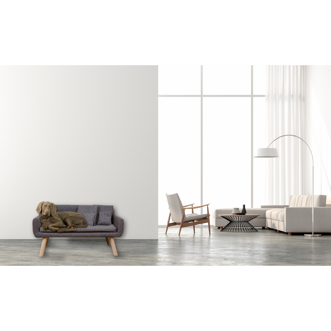 Rohrschneider Hundesofa Chicago mit Gratis-Beigabe grau