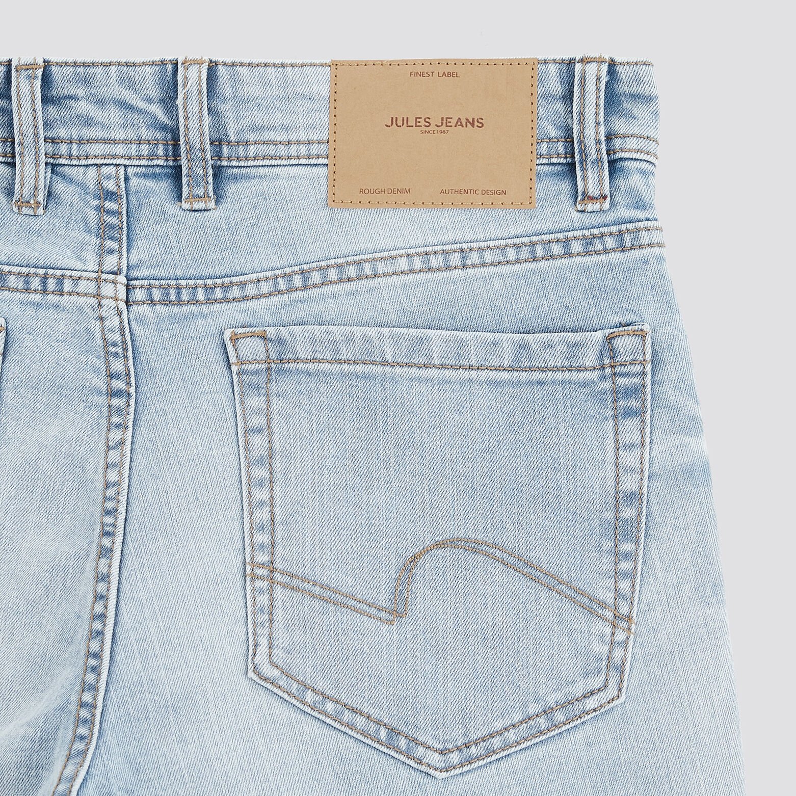 Jean straight en coton et polyester recyclés Bleu
