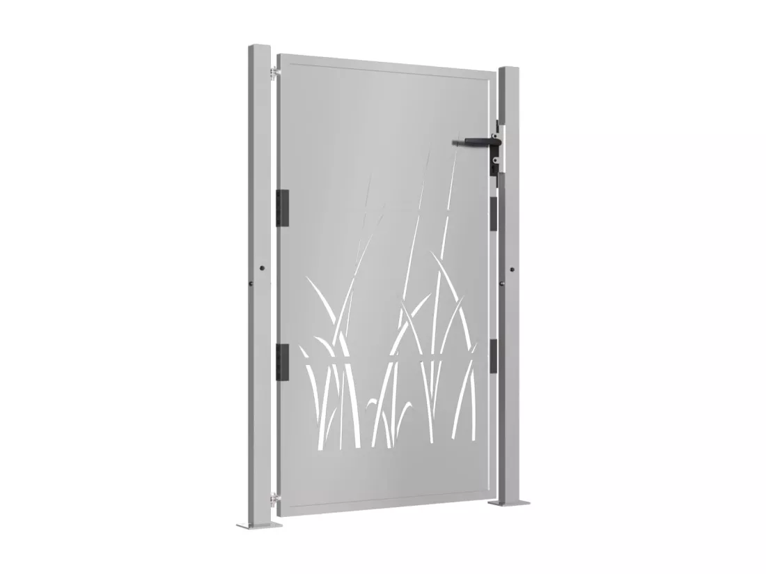 Portail de jardin 105x155 cm acier corten conception d'herbe