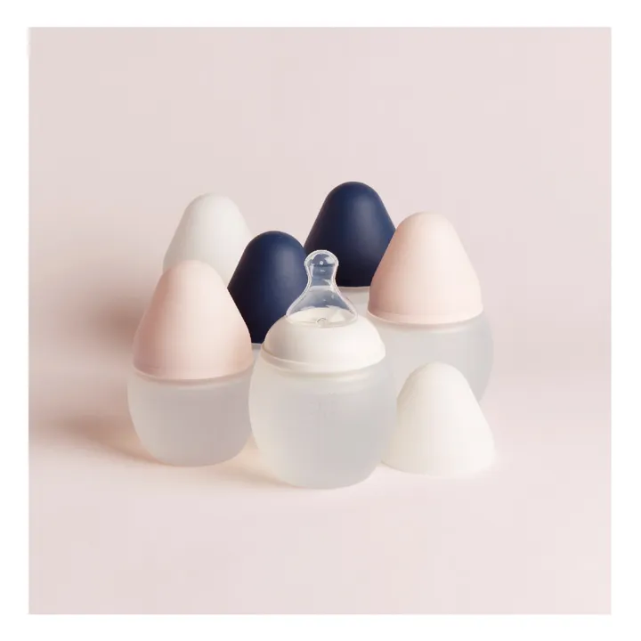 Elhée Biberon en silicone médical et tétine physiologique | Rose poudré