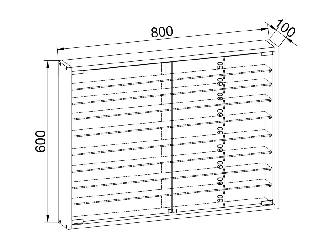 Vitrine suspendue Vitrine murale Mandosa XXL