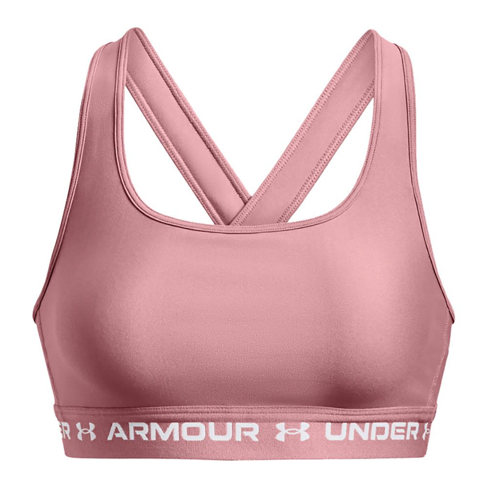 Under Armour UA CROSSBACK MID - Brassière Femme pink elixir/white