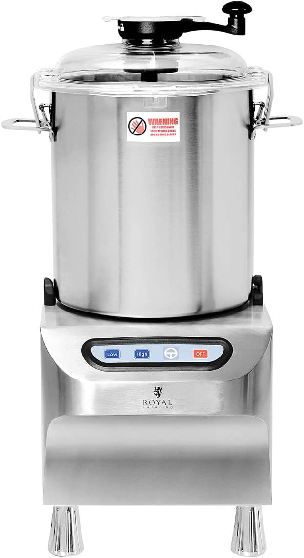 Royal Catering Tischkutter Edelstahl 2200 W 2 Geschwindigkeiten 1500/2200 U/min 18 l Pulse-Funktion Deckel mit Einfüllöffnung Fleischkutter Küchenkutter Tischkutter