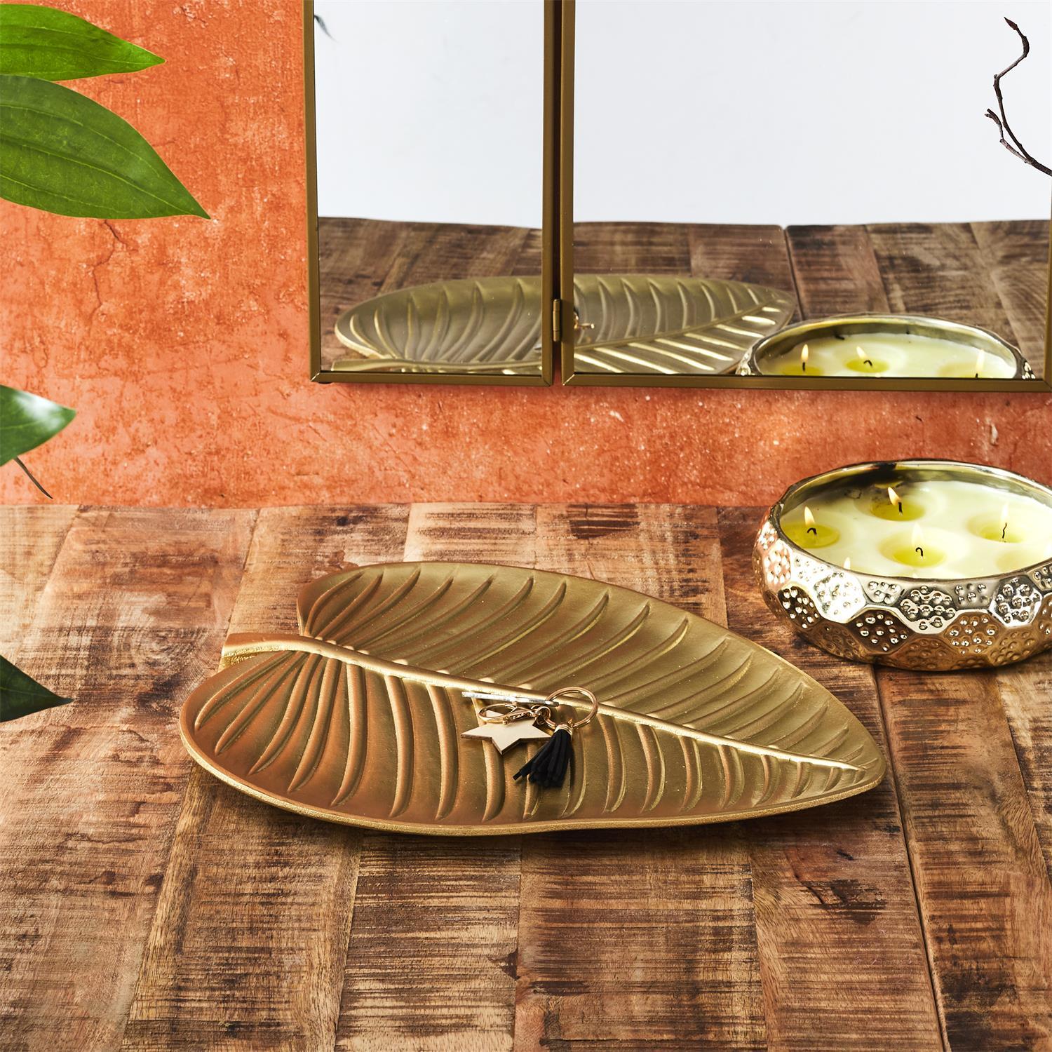 VIDE POCHE FEUILLE DORE