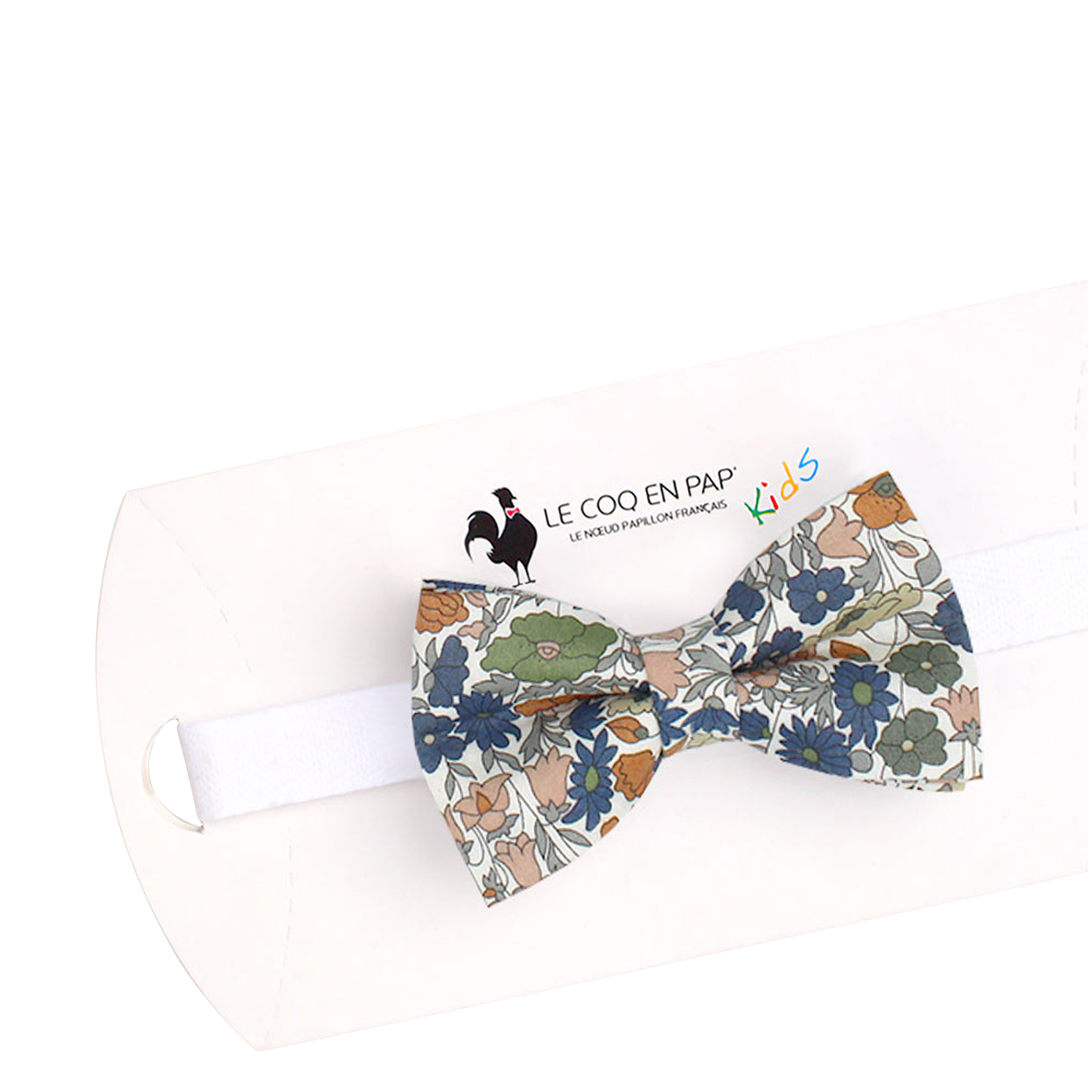 Noeud papillon en coton imprimé | Bleu