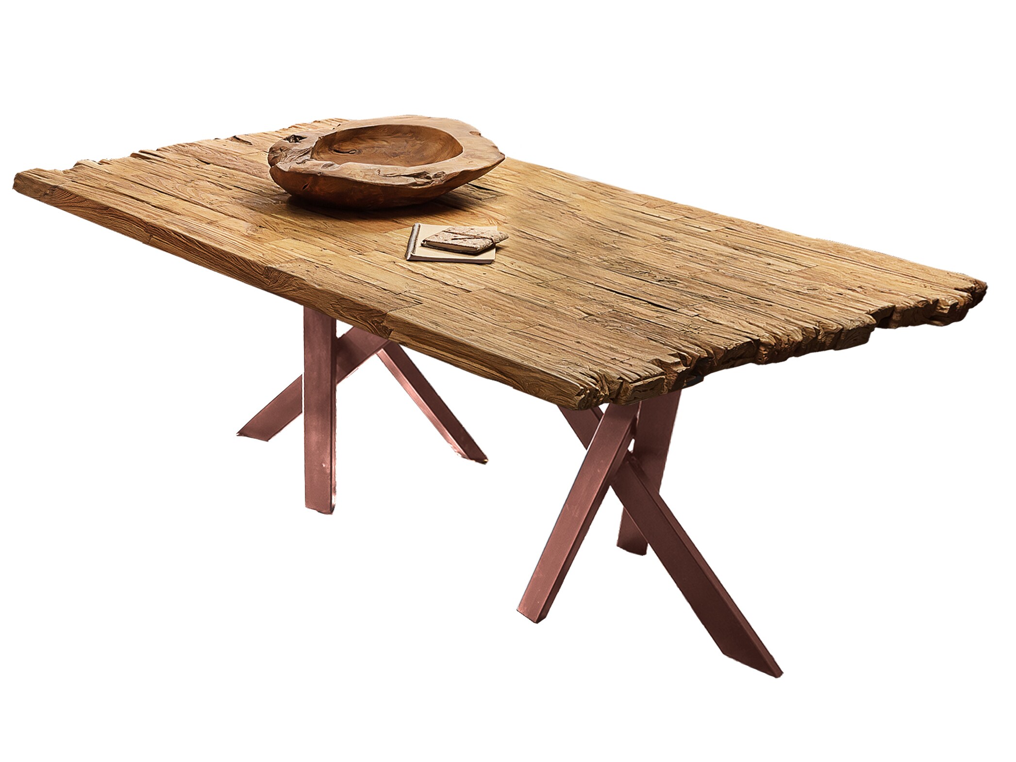 Tisch 180x100 Teak Metall Esstisch Speisetisch Küchentisch Esszimmer Wohnzimmer