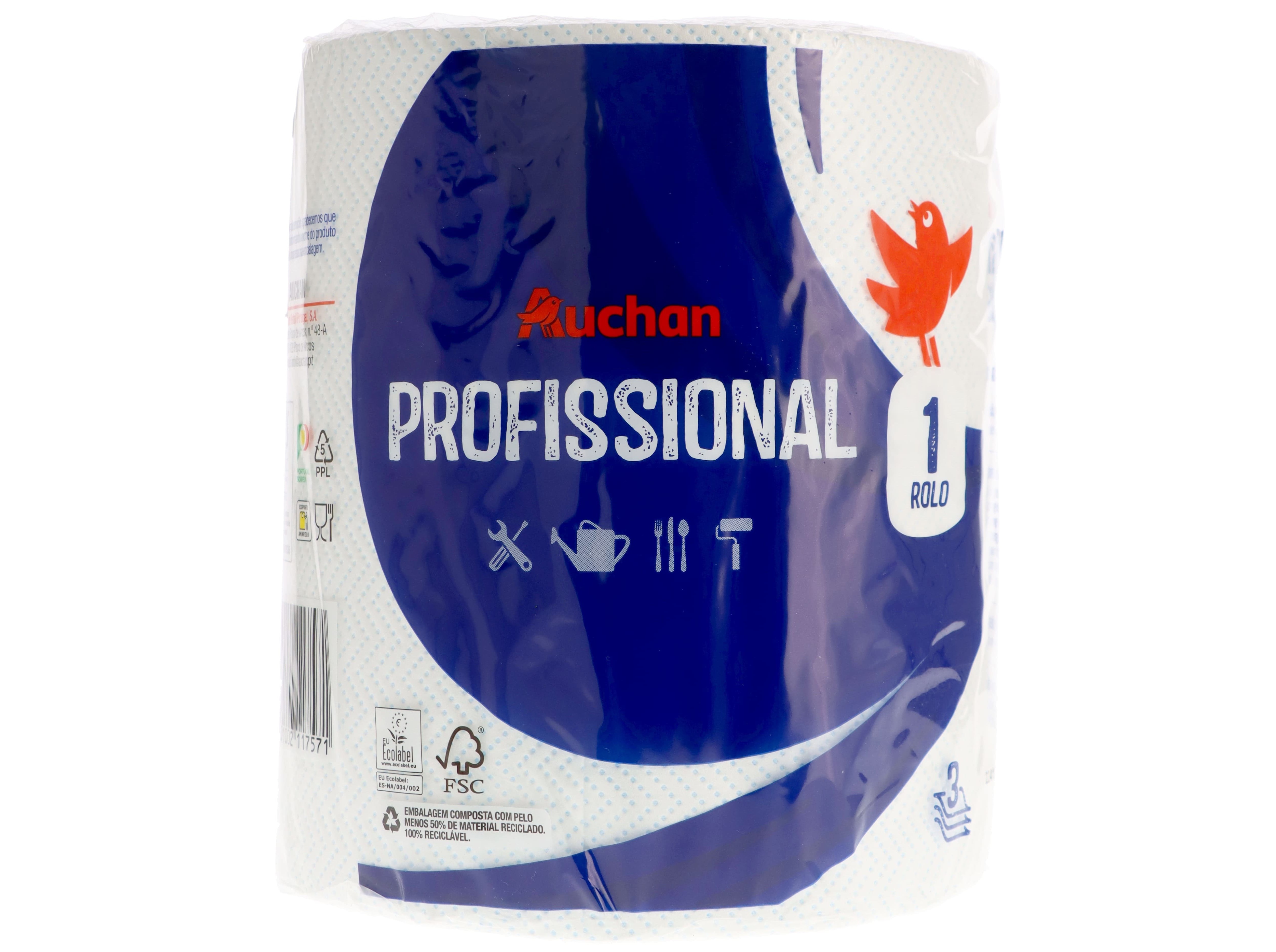 ROLO COZINHA AUCHAN PROFISSIONAL 3 FOLHAS 1 ROLO