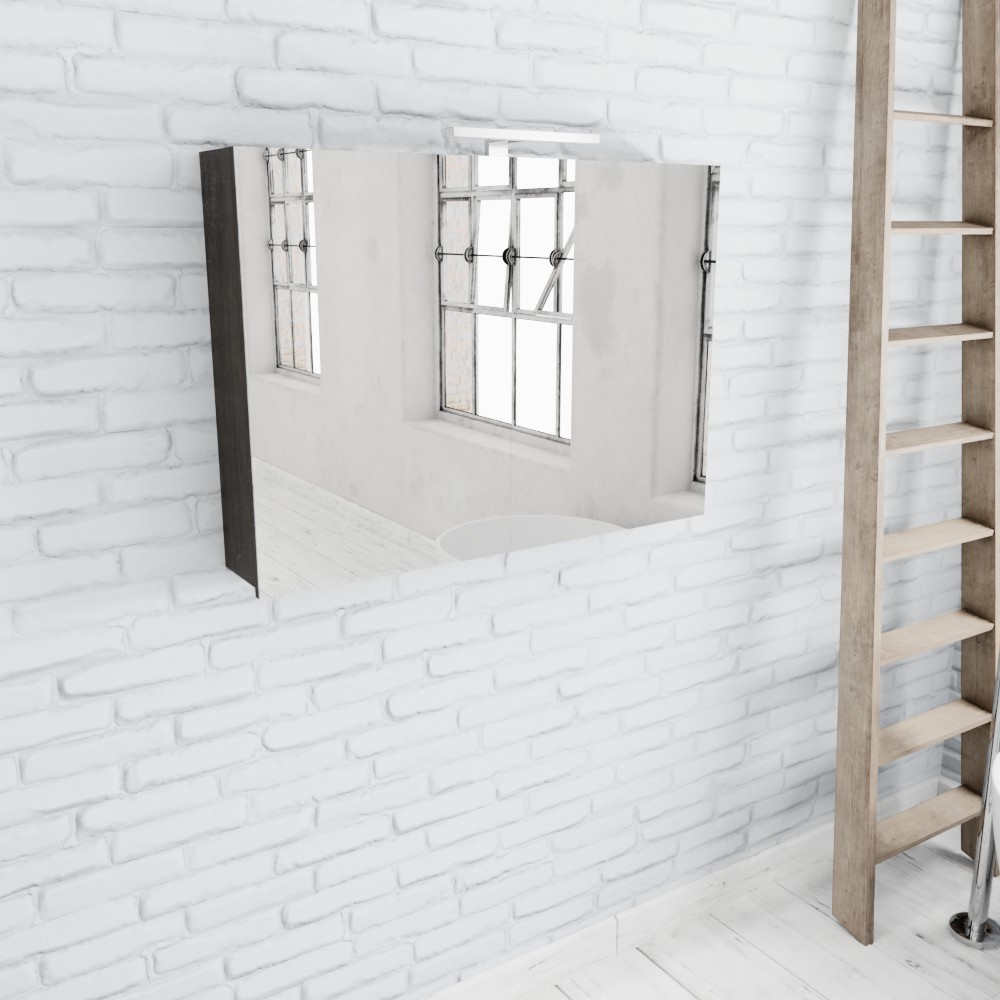Zaro Beam donker eiken spiegelkast 100x70x16cm 2 deuren