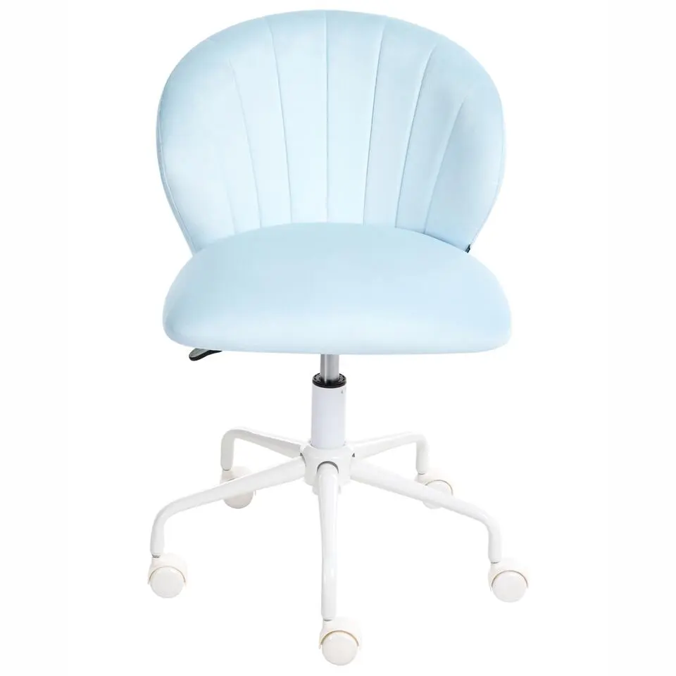 CHEERFUL - Bureaustoel - Lichtblauw - Fluweel