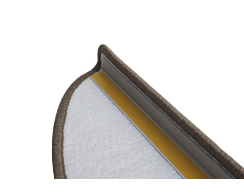 Traptredenset, effen beige met donkere rand, halfrond, 20x65 cm, 15 stuks