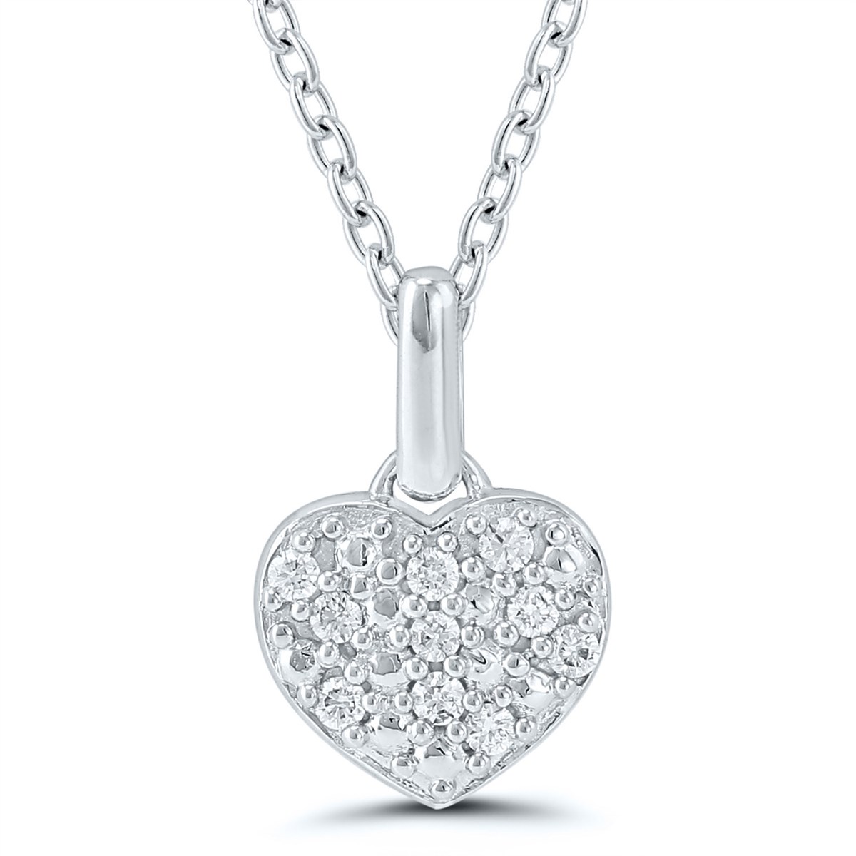 Pendentif Brillaxis coeur diamant or blanc