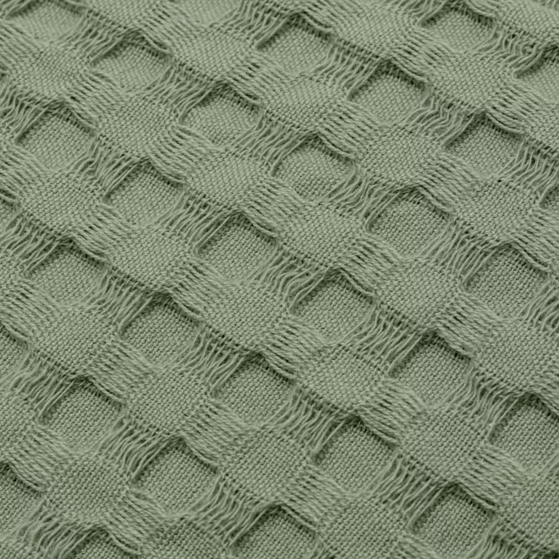 Housse de coussin carrée coton nid d'abeille (40 x 40 cm) Maya Vert romarin