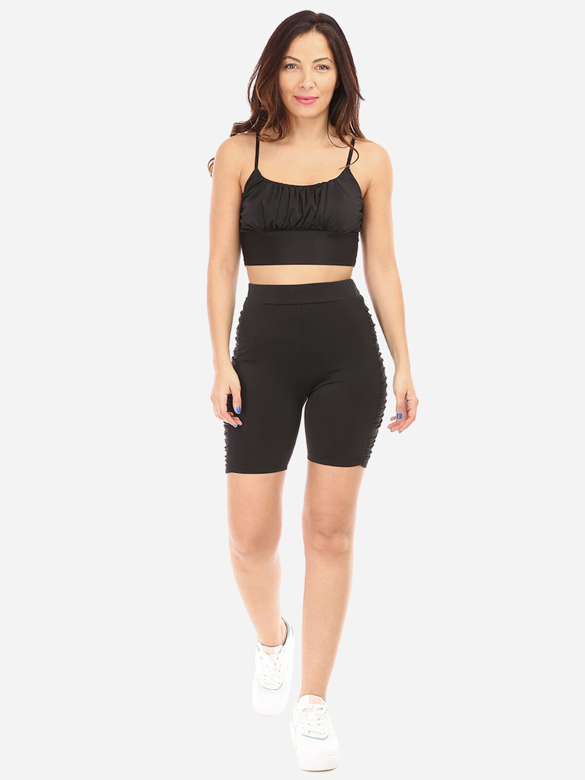 Ensemble cycliste froncé- Noir