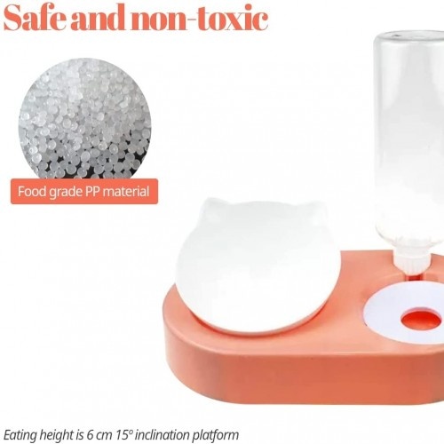 Comedouro e bebedouro elevado Edipets Modern Coral para gatos