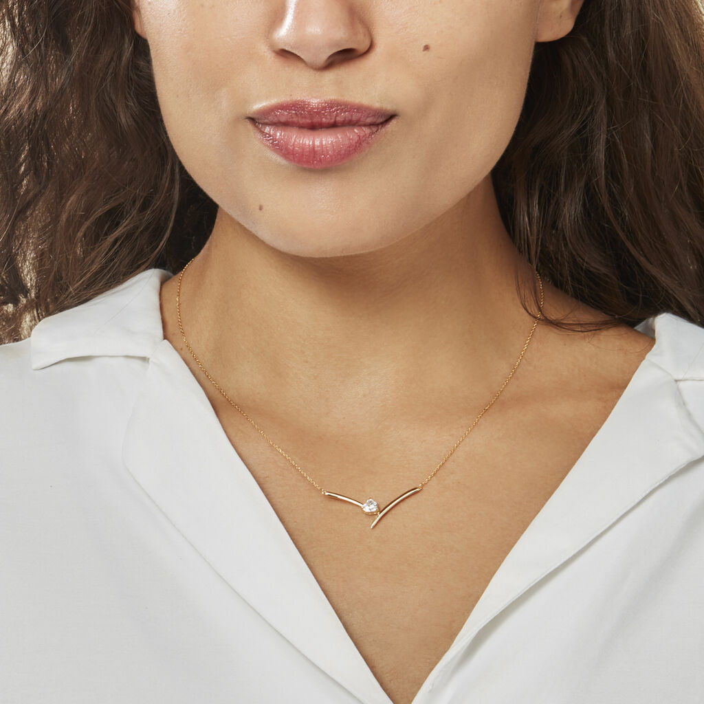 Collier Valeriana Or Jaune Oxyde De Zirconium