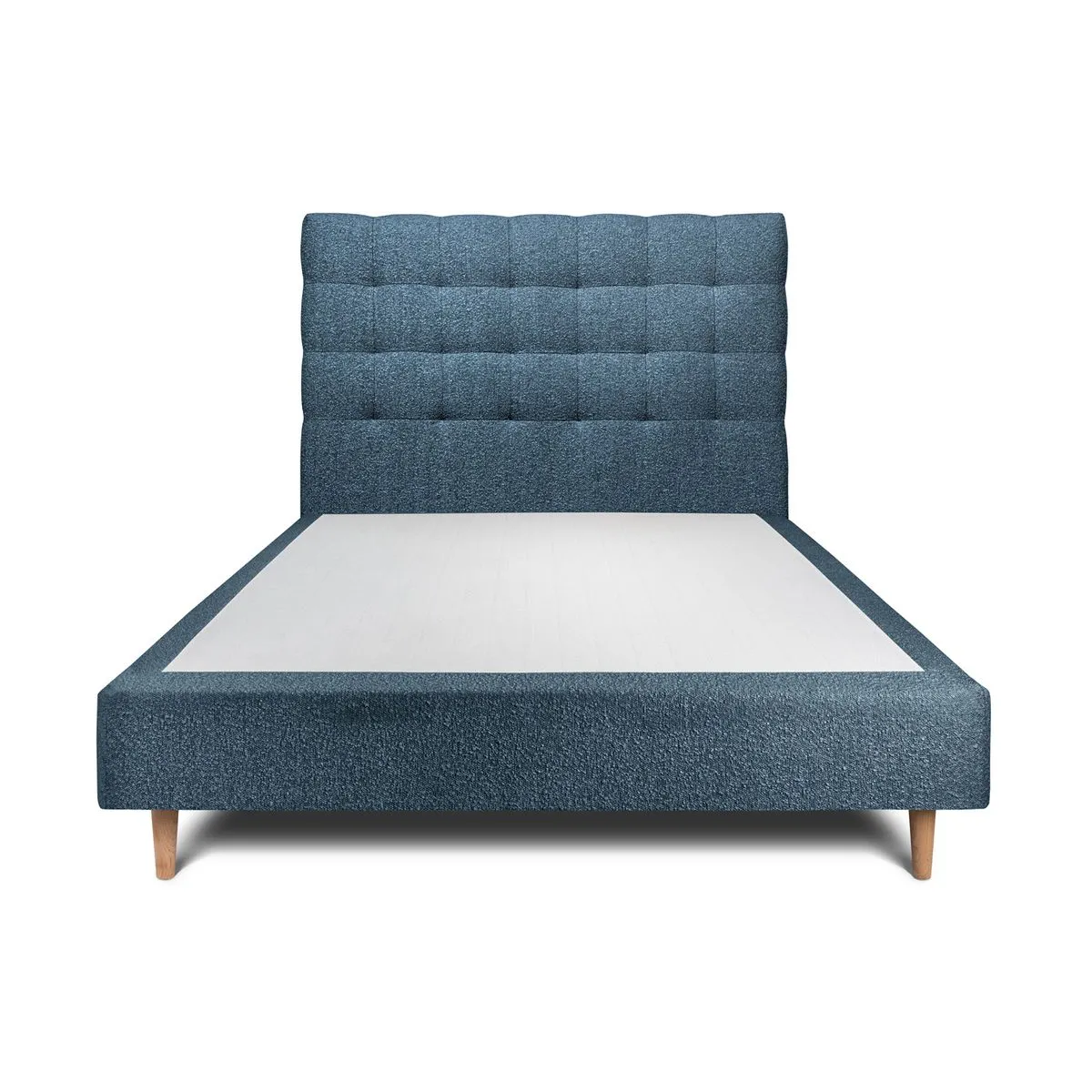 Lit Sommeil de plomb 140x190cm - Tête capitonnée Bleu