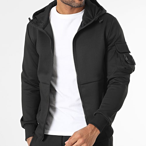 Ensemble Veste Zippée Et Pantalon Cargo Noir