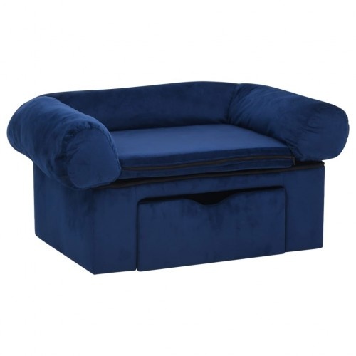 sofá de pelúcia azul para cachorro da vidaxl