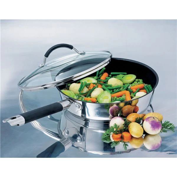 Sauteuse antiadhésive inox et couvercle Rapid Cook 24 cm Mathon