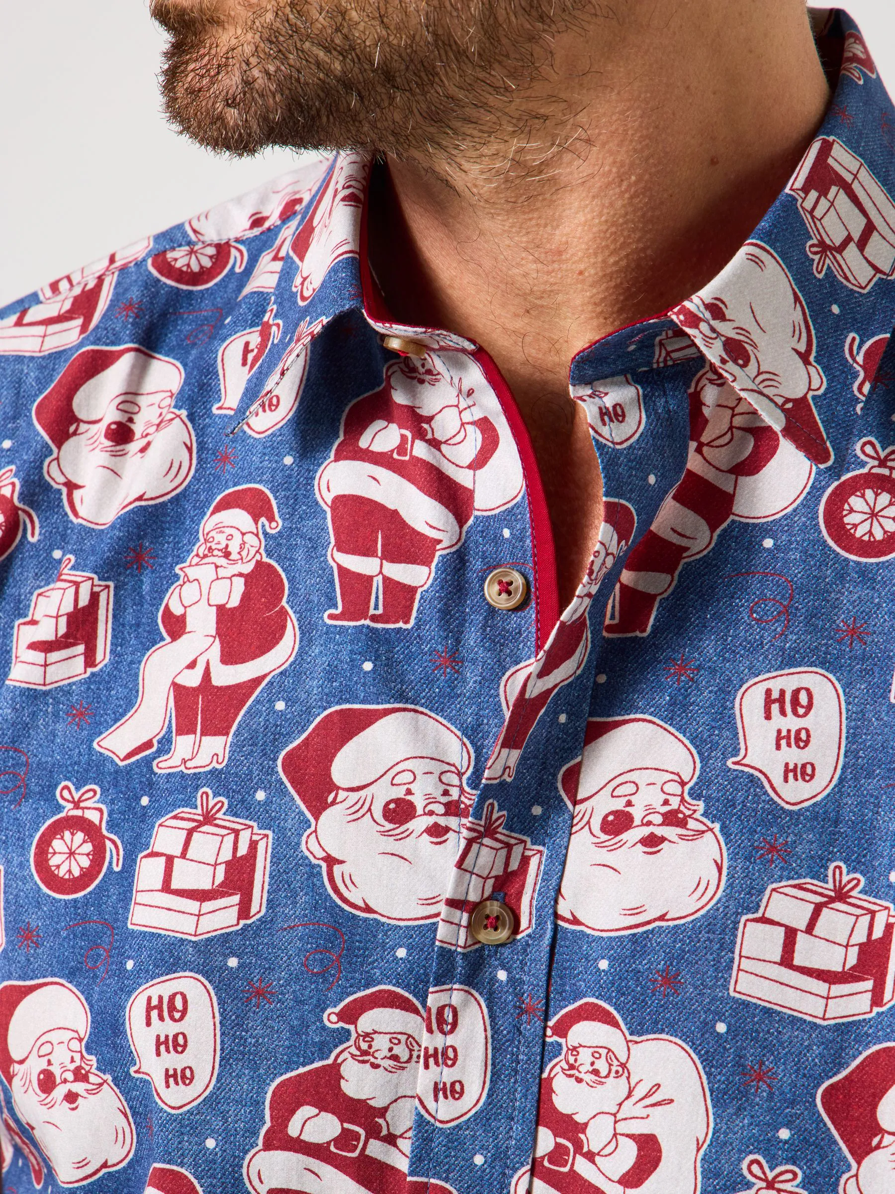 Joe Browns Santa Novelty Printed Long Sleeve Shirt