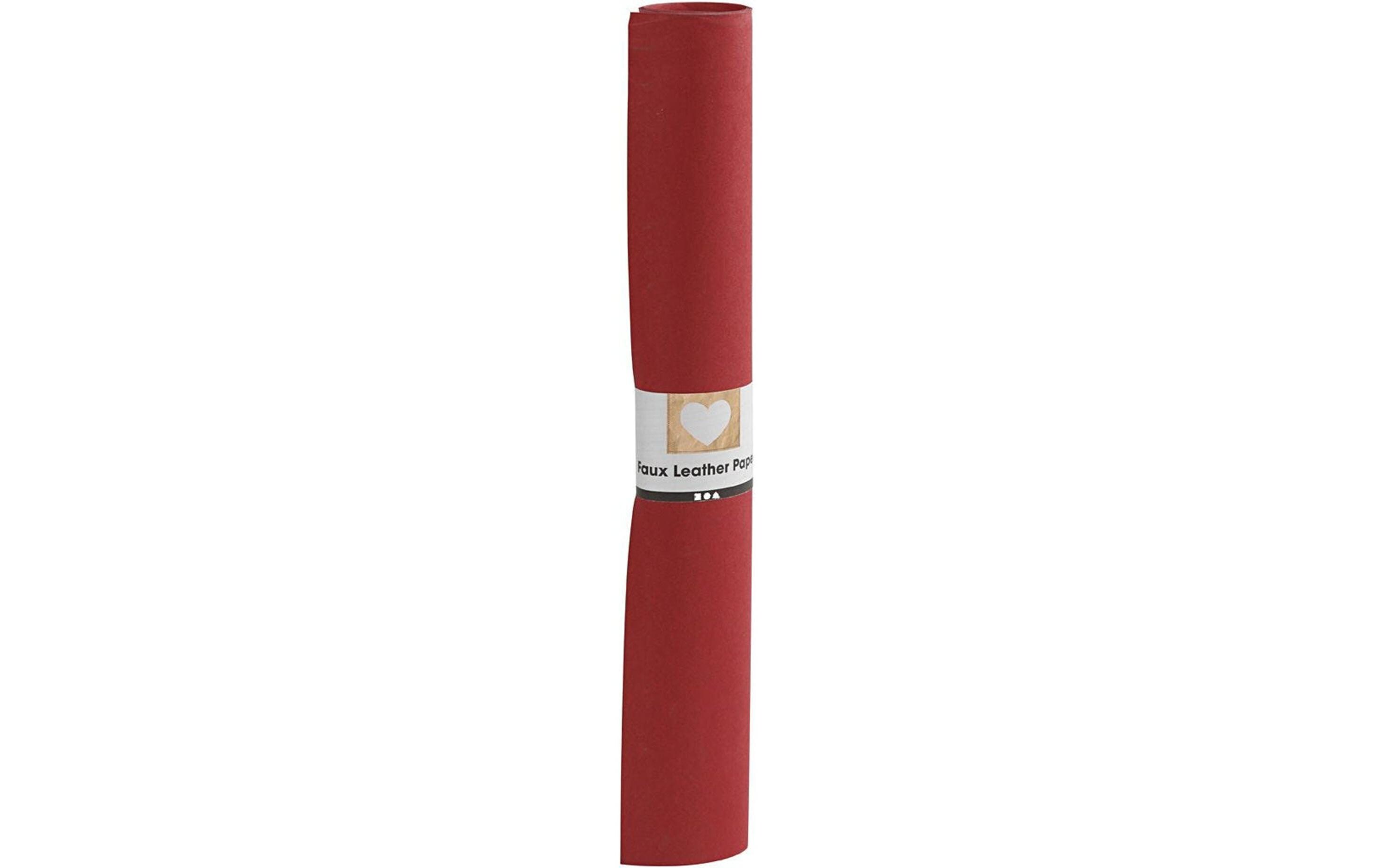 Lederpapier Rolle, 350 g, 1 Stück, RotRobustes Kunstlederpapier