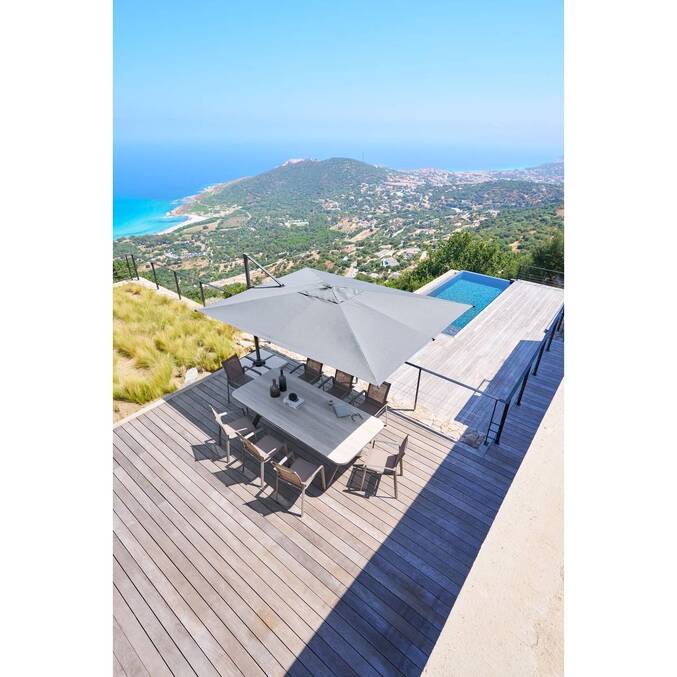 Table de jardin extensible rectangulaire VOLUPTY Beige ficelle / Argile