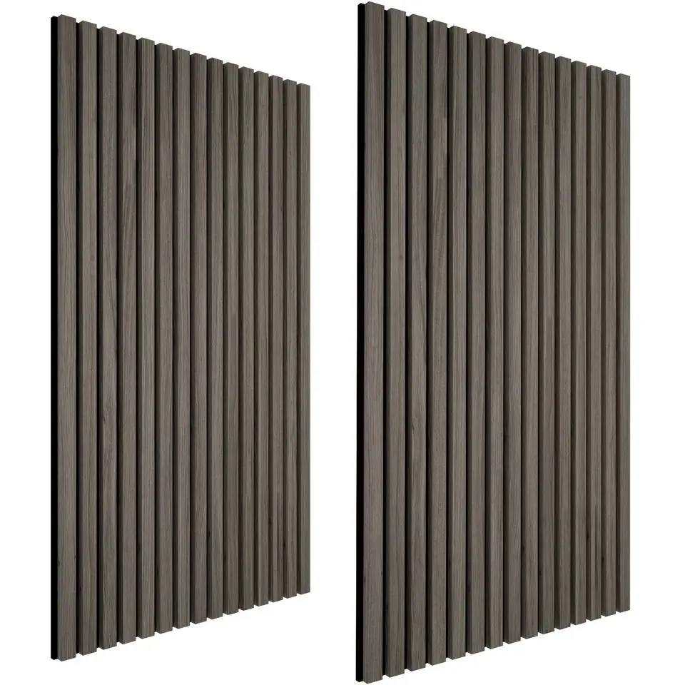 tectake Akoestische panelen Sonic Wall houtlook, Eiken Grijs