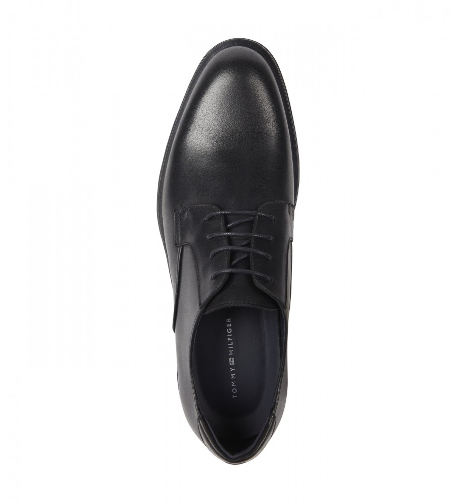 Mocassins Derby de couro preto Tommy Hilfiger