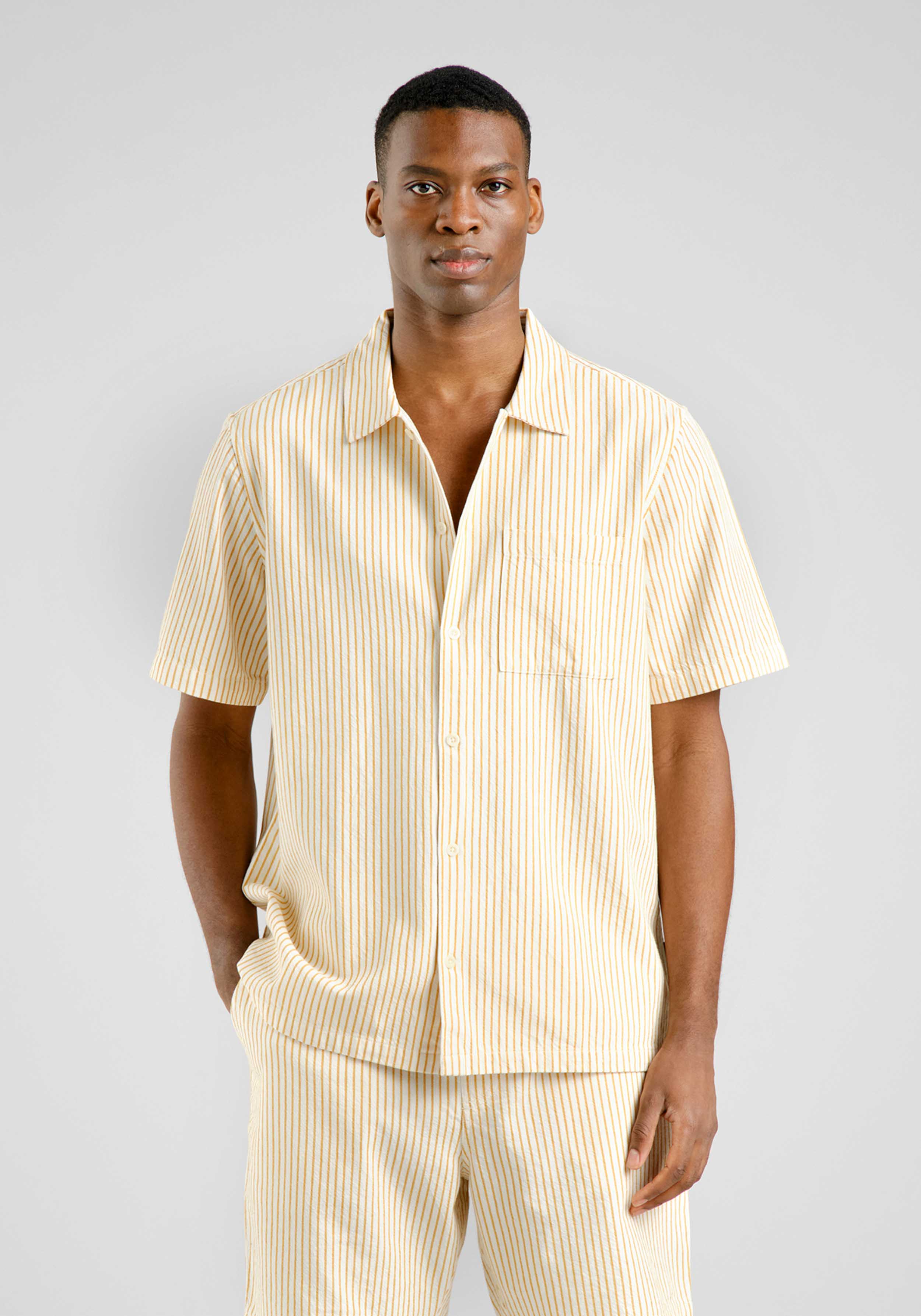 Dedicated Hemd Brantevik Work Stripe Yellow