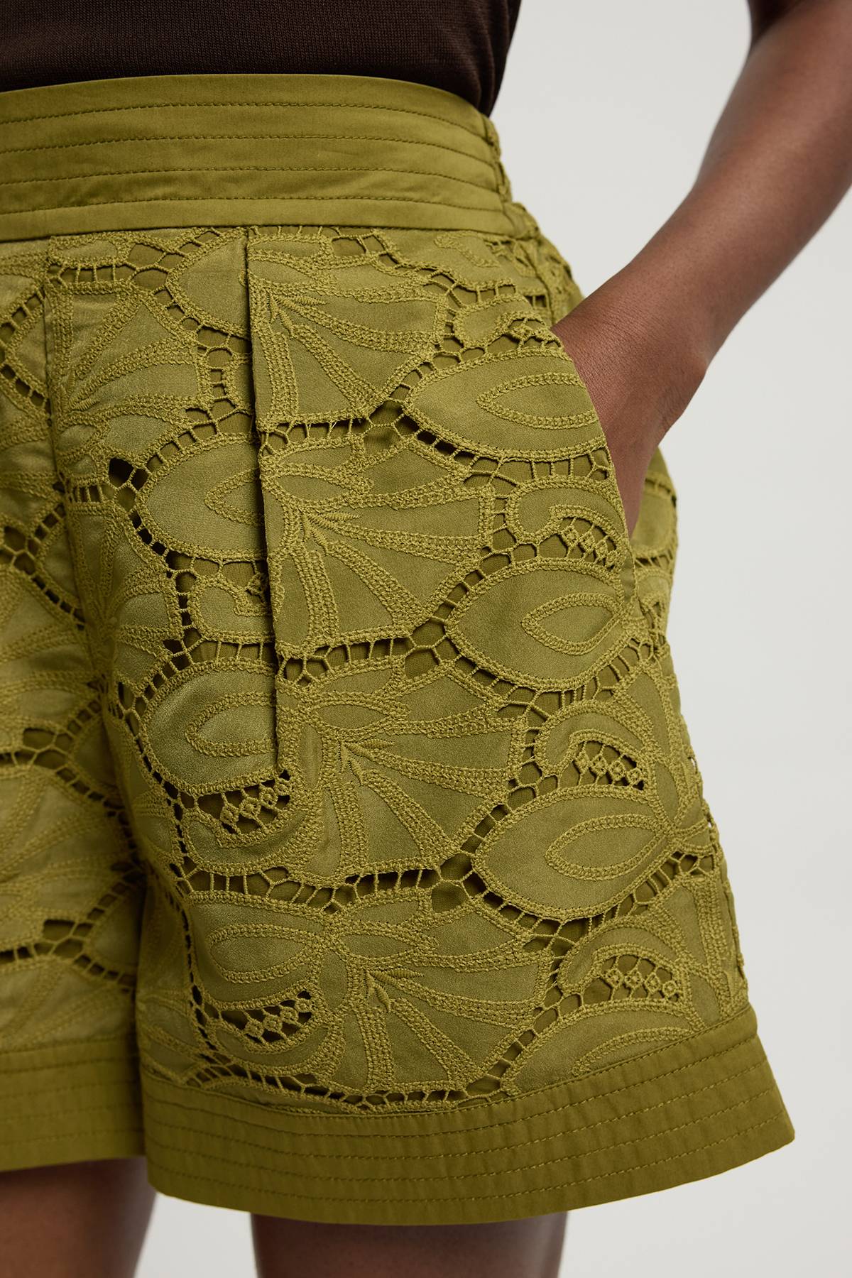 KarenMillen Short Tissé En Coton Ajouré
