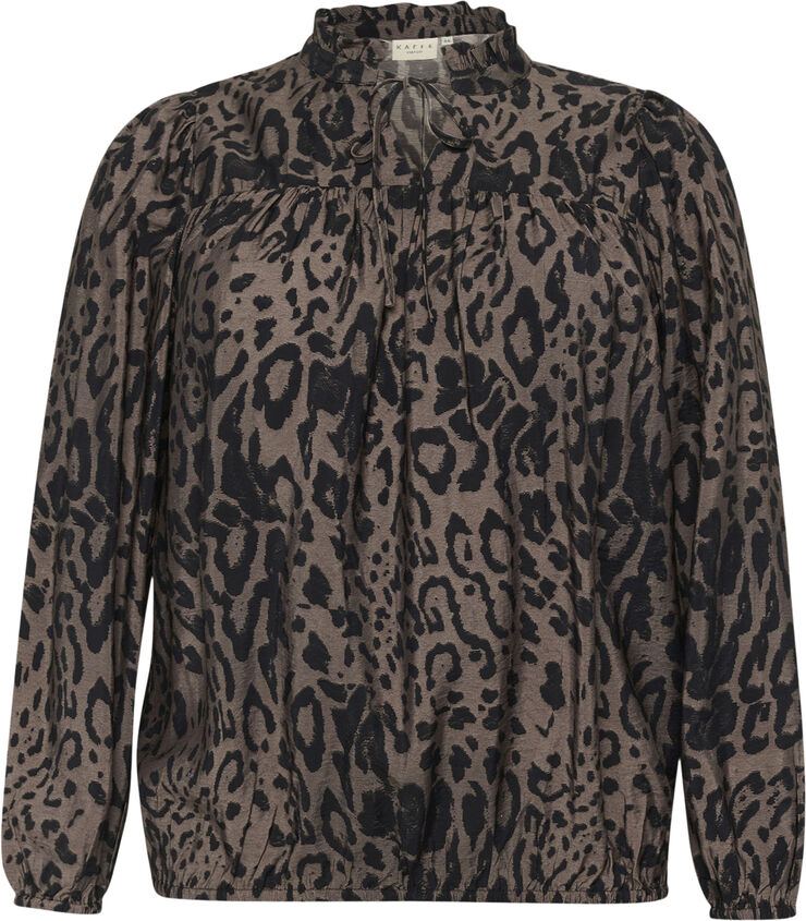 Kaffe Curve KCjola Blouse Major brown/black leopard