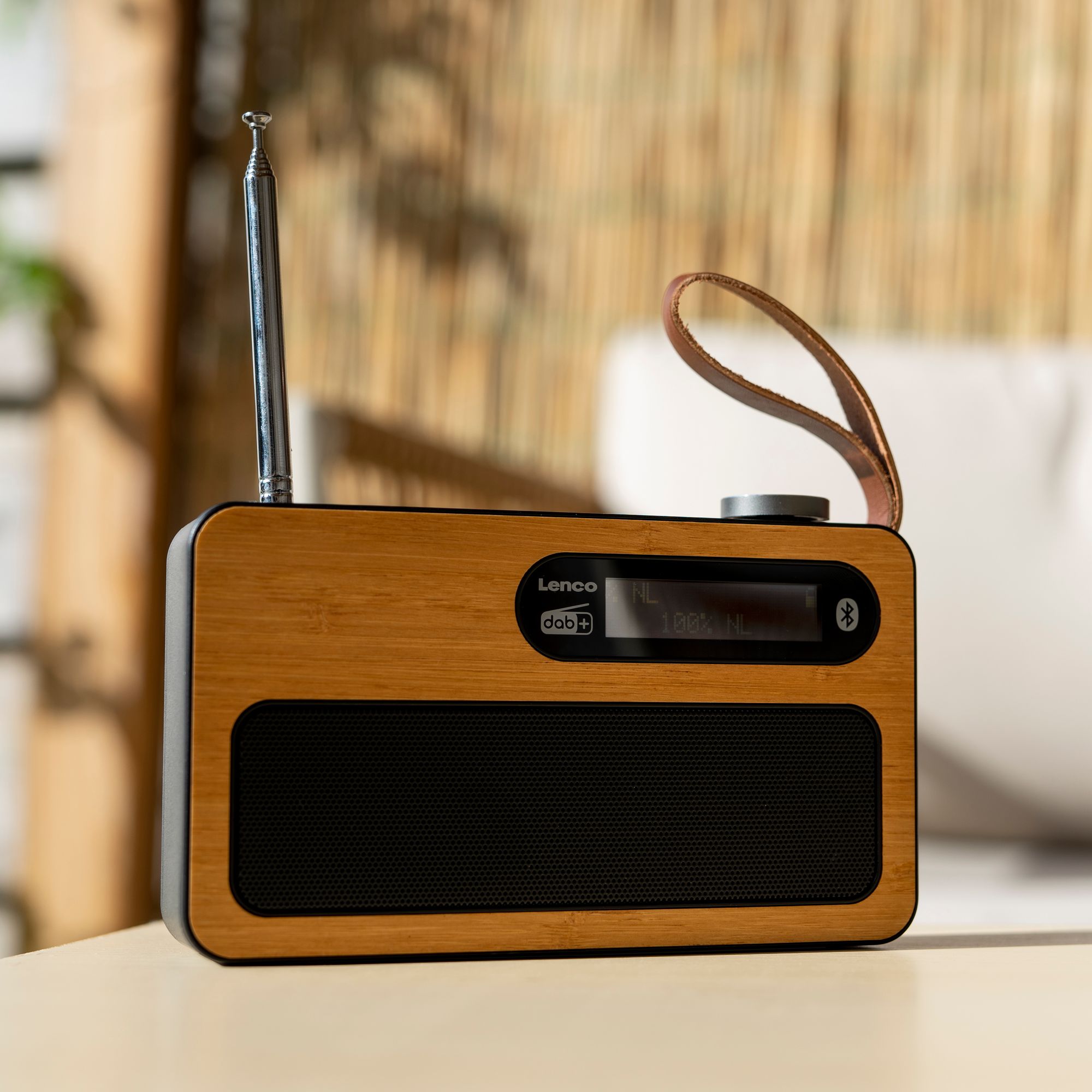 Lenco pdr-040bamboobk dab+ radio - bamboe,zwart