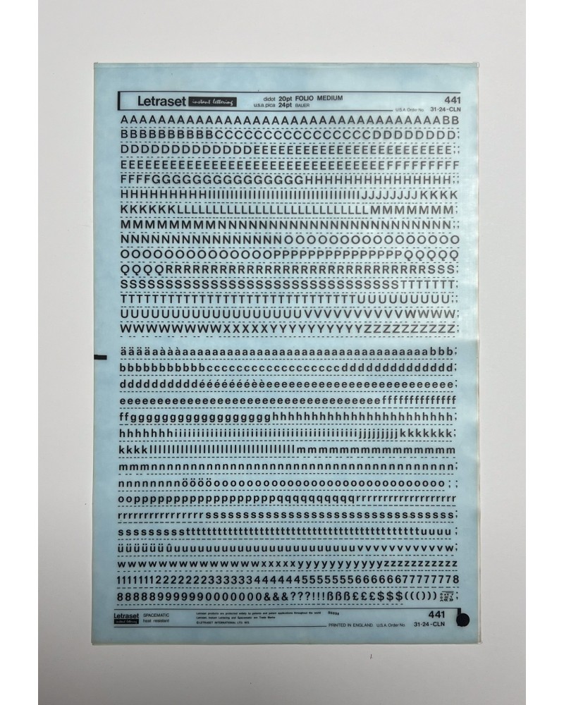 Letraset 441 - FOLIO MEDIUM - 20/24pt