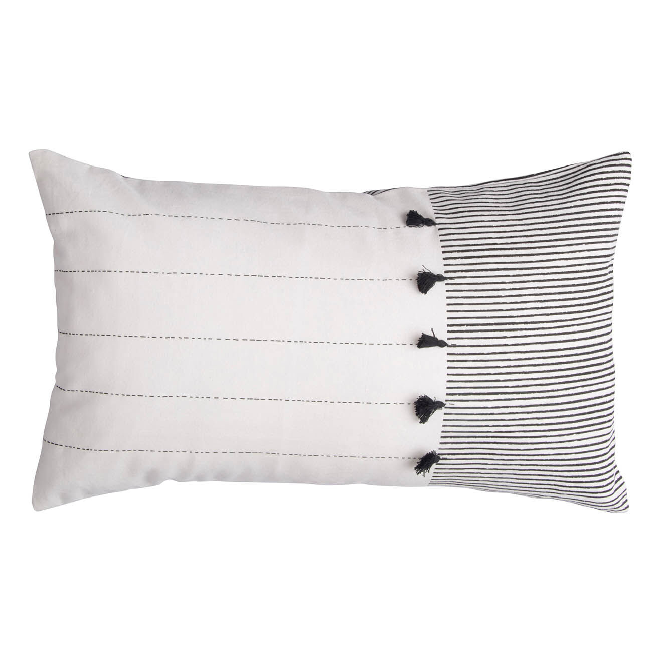 Febronie Housse de coussin Pinstripe noire - 50x30 cm