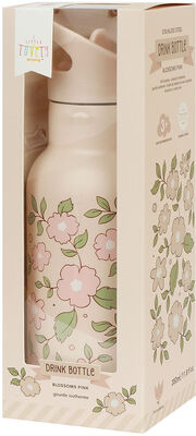A Little Lovely Company Vannflaske Blomster 350 ml, Rosa