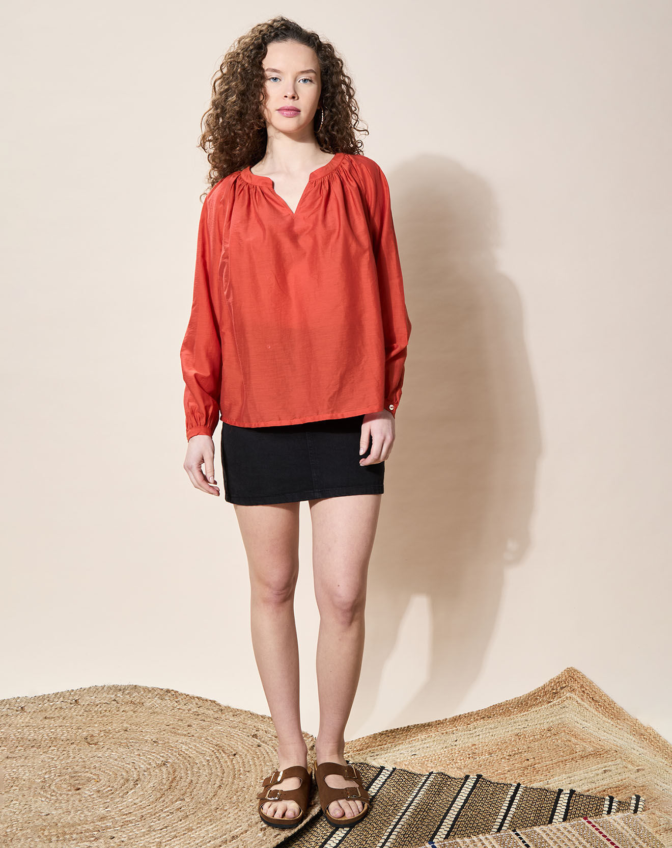 Louizon Blouse loose Olivera rouge