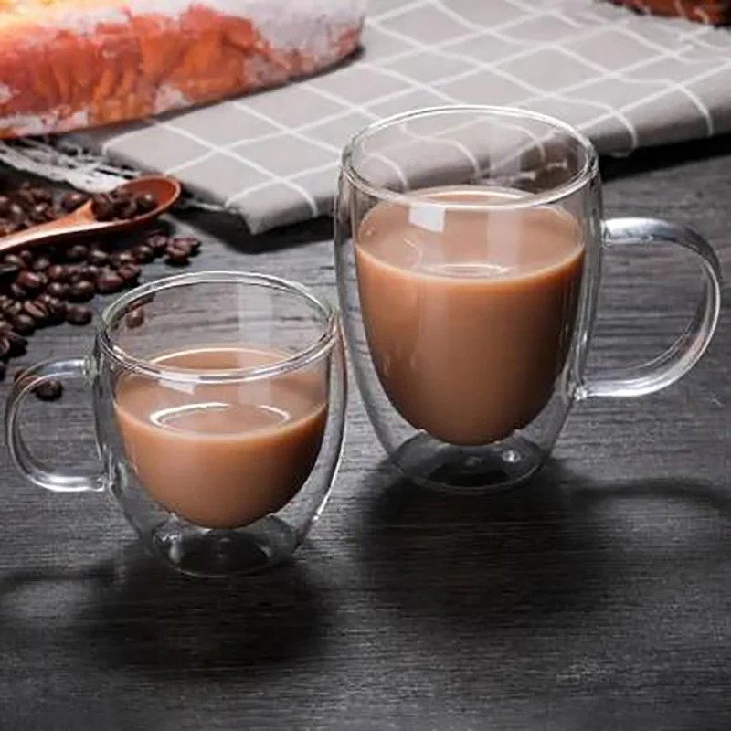 (350ml) Doppelwandiges Cappuccino Glas Kaffee Cup Tee Tasse - Transparent