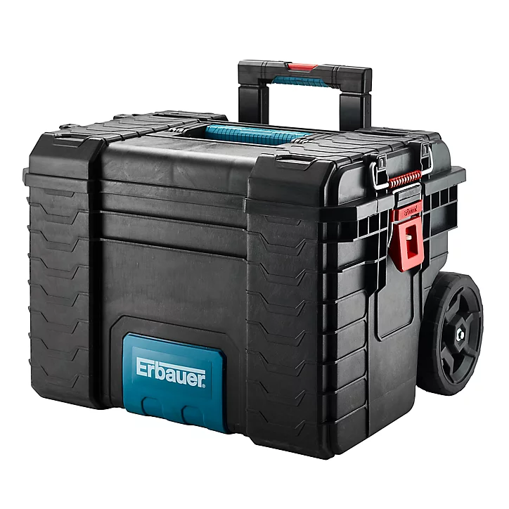 Boîte à outils vide Erbauer 56L avec manche télescopique
