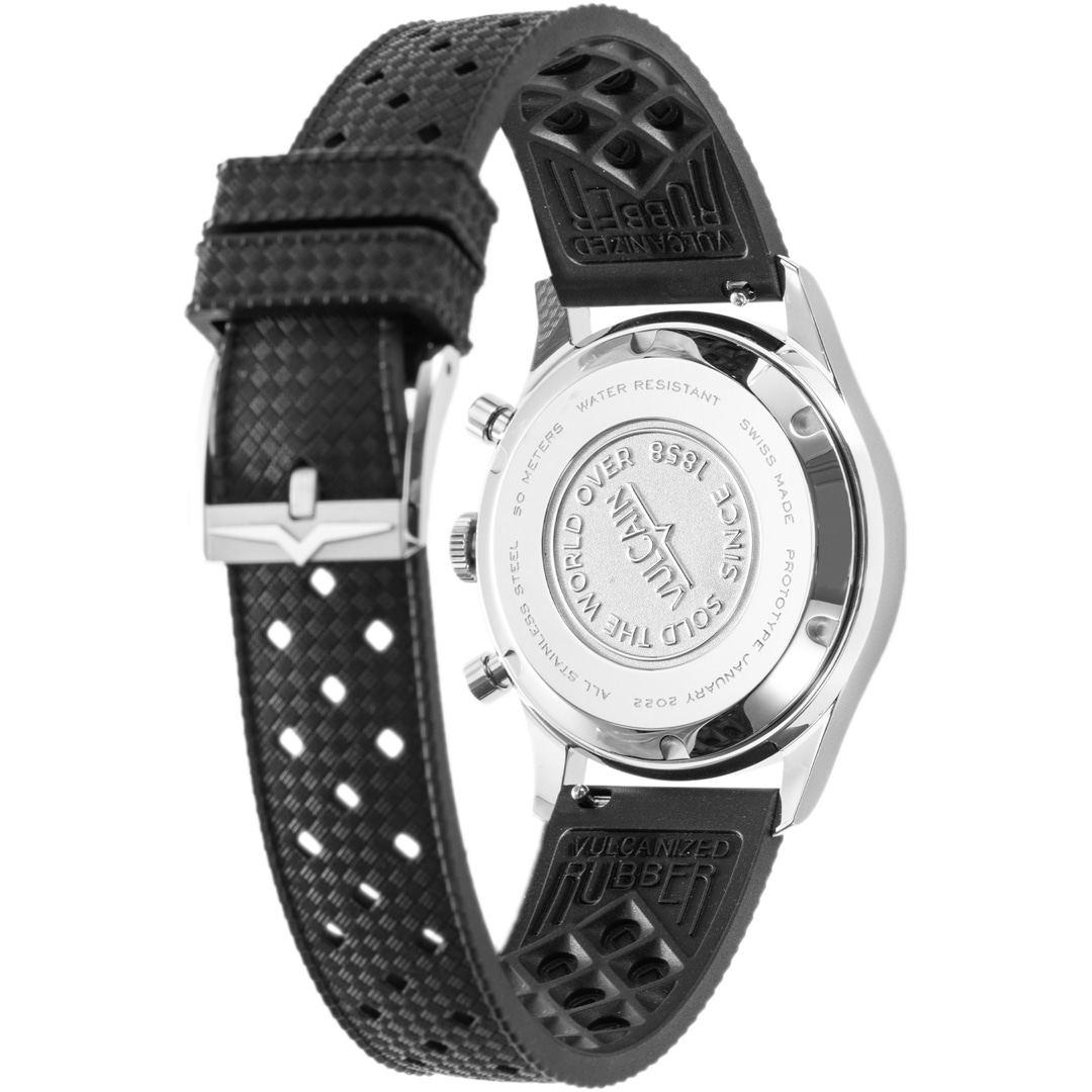 Vulcain Chronograph 70's Black & Silver